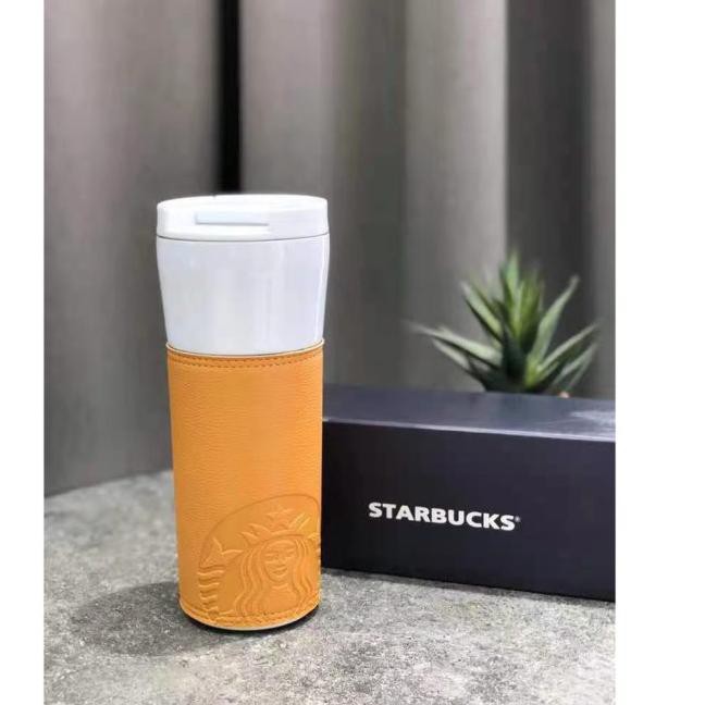 Starbucks Lật Đật Bằng Da Màu Trắng Phong Cách Trung Hoa