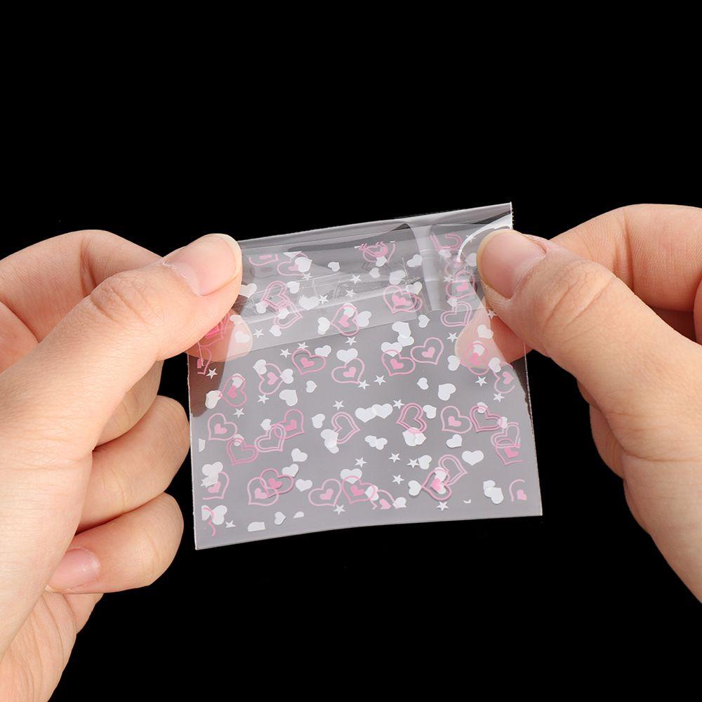 FASHYUNER Set 100 Túi Nhựa OPP Đựng Bánh Kẹo In Họa Tiết Hoạt Hình Dễ Thương Có Keo Dán Tiện Dụng