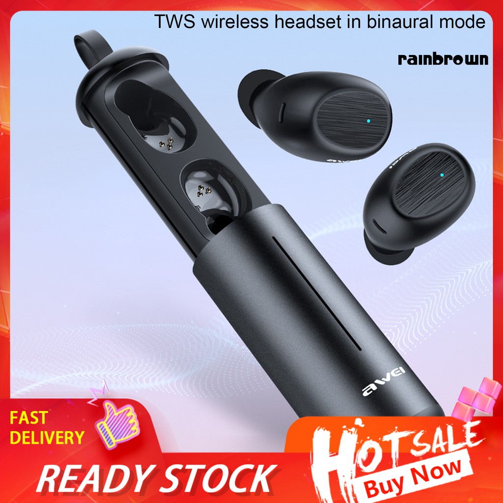 Tai nghe bluetooth /REJ/ AWEI T55 TWS 5.0 chống nước IPX4 không dây mini chạm cảm ứng cho thể thao