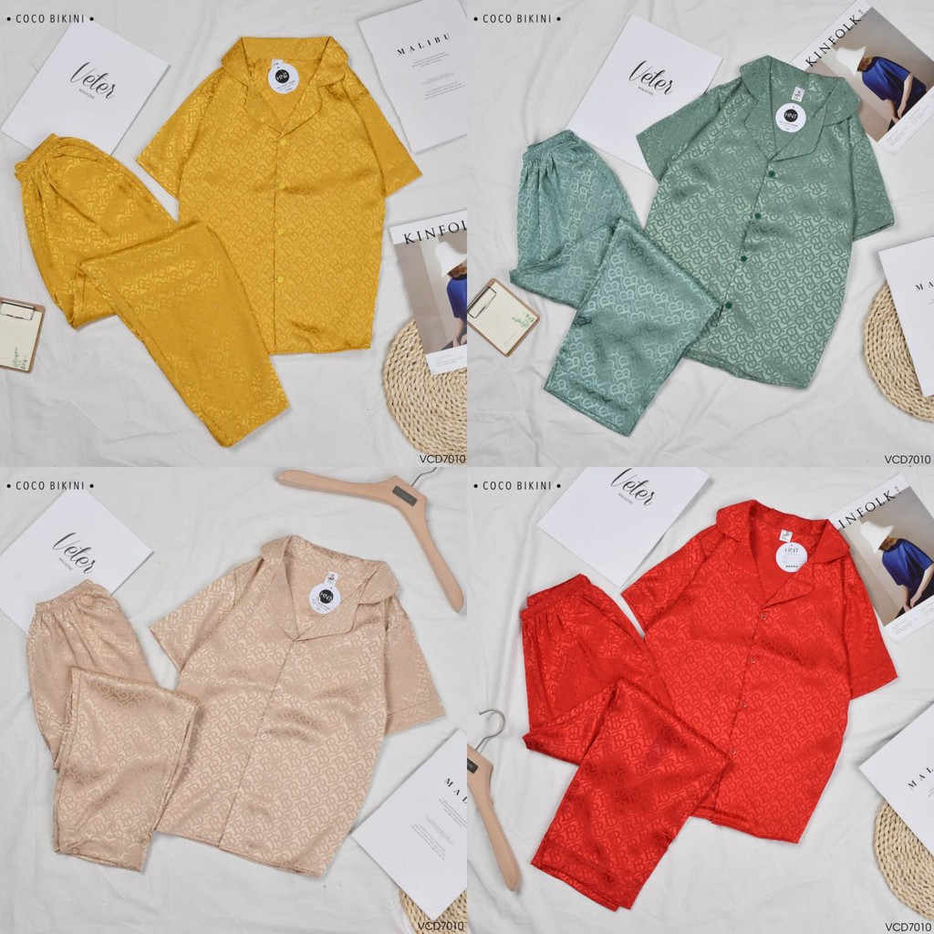 𝑪𝑶𝑪𝑶 𝑩𝑰𝑲𝑰𝑵𝑰 Bộ Đồ Ngủ - Đồ Mặc Nhà Lụa Gấm ( VCD7010 ) | BigBuy360 - bigbuy360.vn