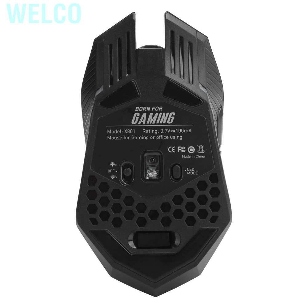 Chuột Gaming Welco Không Dây Dạ Quang 2.4ghz X801