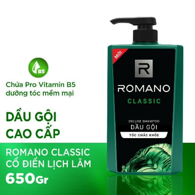 Dầu Gội Đầu Romano 650ml, Hương Nước Hoa Cao Cấp Dành Cho Nam