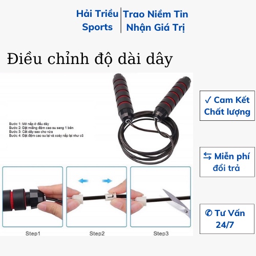 Dây nhảy tập thể dục, dây nhảy bằng lõi thép giảm cân Hải Triều Sports