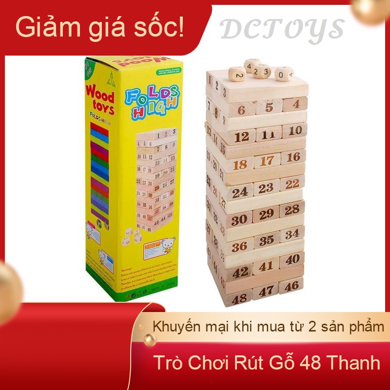 [SIÊU SALE] Trò Chơi Rút Gỗ 48 Thanh Chất Lượng Cao - Size Lớn Nhất - Chống Thấm Mốc -  Giải Trí Bạn Bè Gia Đình