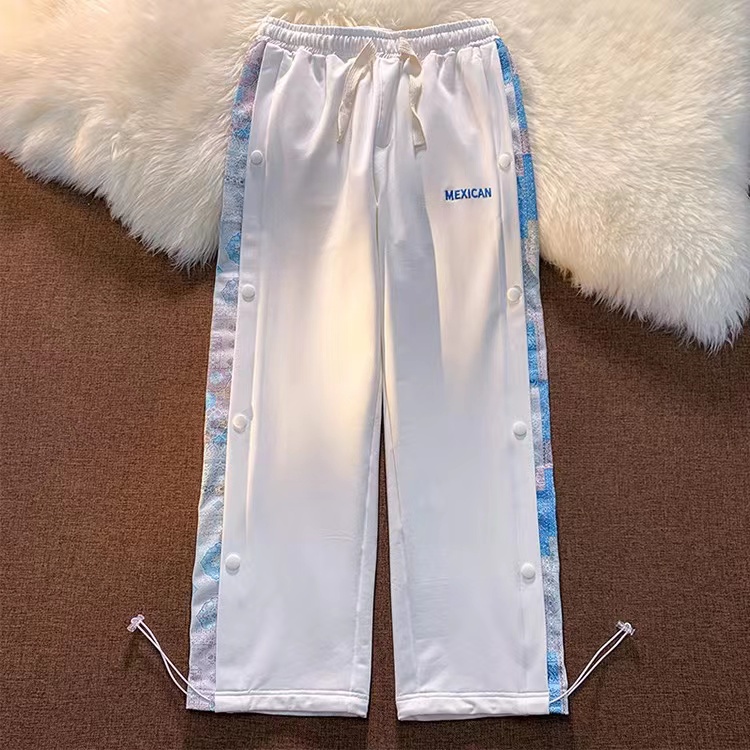 NRVP Quần Thể Thao Nữ Ống Rộng Phong Cách Đường Phố Hàn Quốc Mới