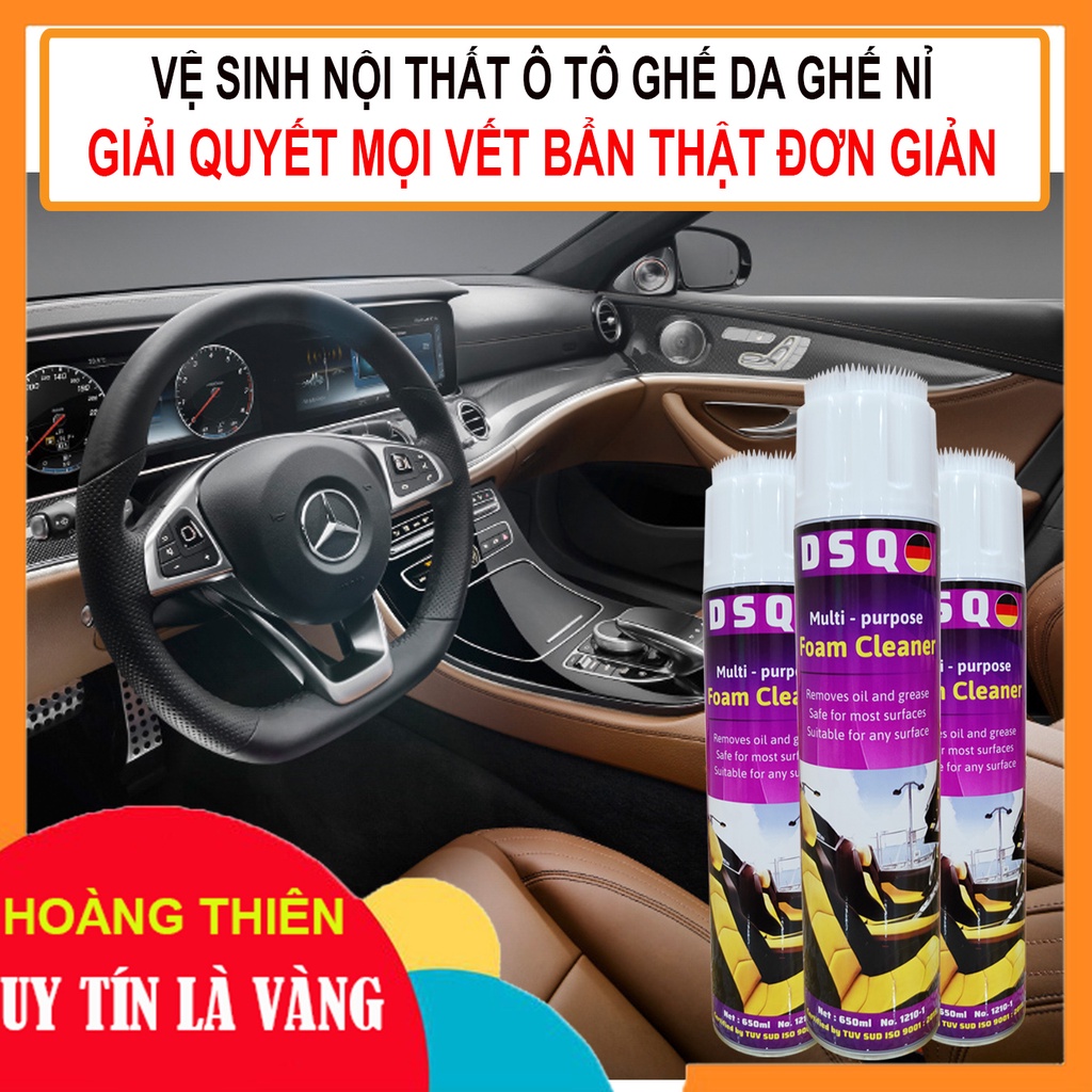 Làm Sạch Ghế Da - Vệ Sinh Nội Thất Ô tô - Xịt Nội Thất Ô tô - Vệ Sinh Sofa - Tẩy Ghế Sofa - Foam Cleaner - DSQ