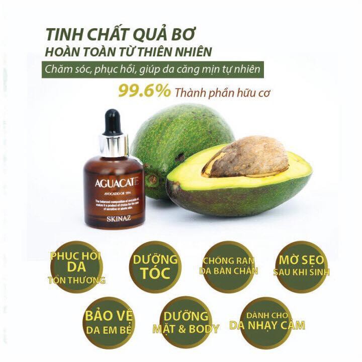 Tinh chất bơ 99,6% dưỡng da cao cấp AGUACATE Skinaz Hàn Quốc chính hãng --30ml