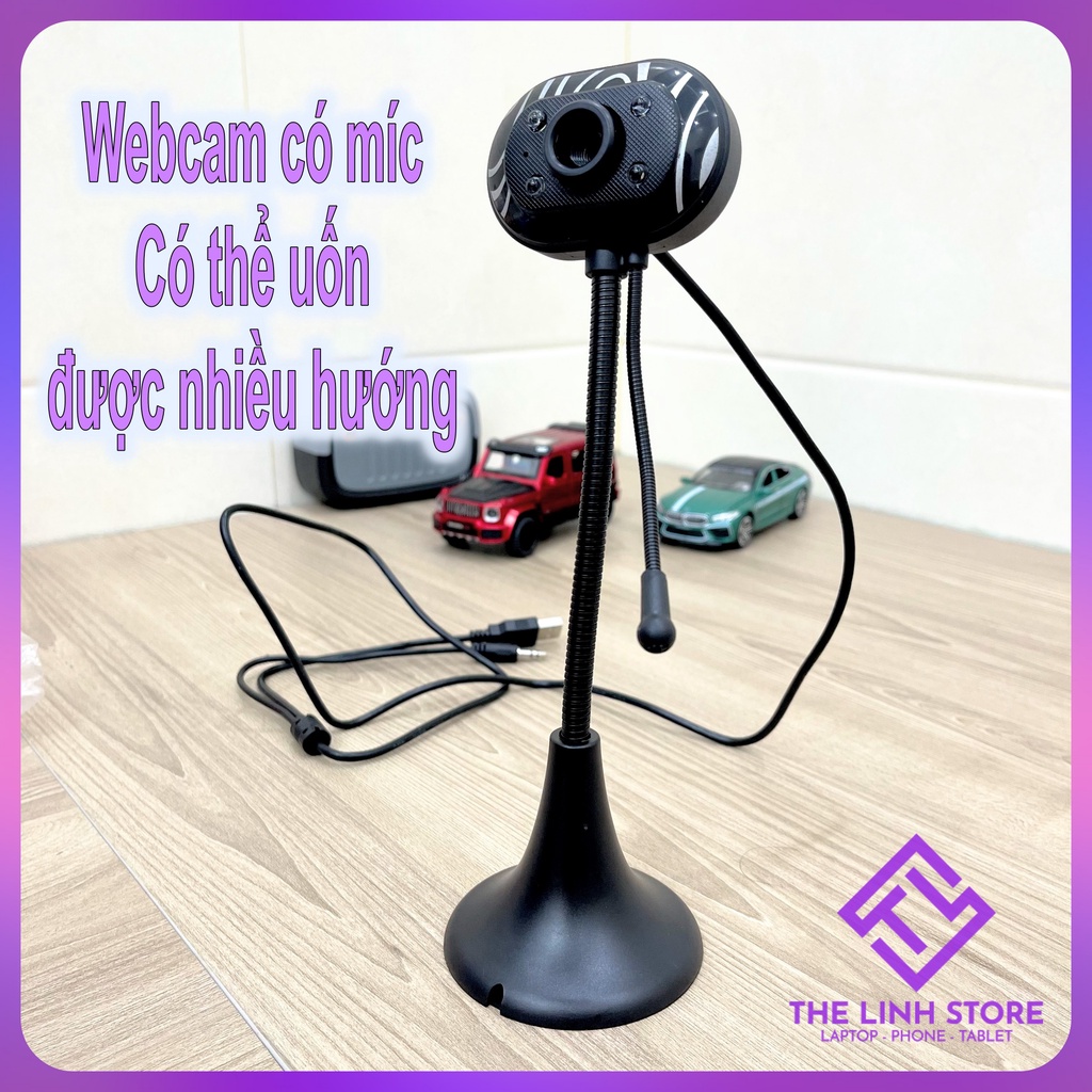 Webcam chân cao cho máy tính laptop - có Mic hỗ trợ học trực tuyến