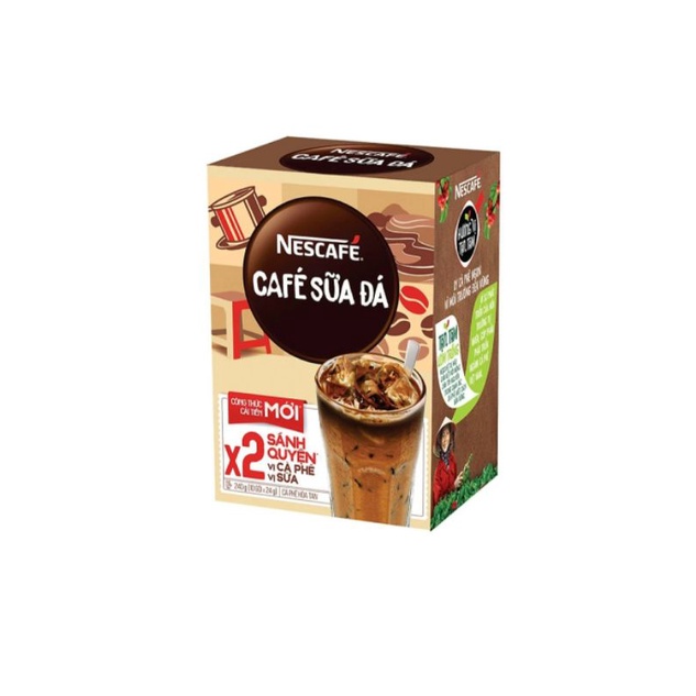 Hộp 10 gói x 24g cà phê sữa đá NESCAFÉ (cà phê sữa hòa tan)