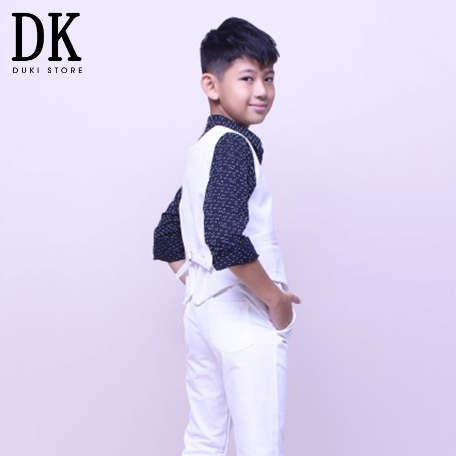 Bộ vest cho bé trai màu trắng 4 cúc Hàn Quốc siêu đẹp DKT0013 - DUKI STORE