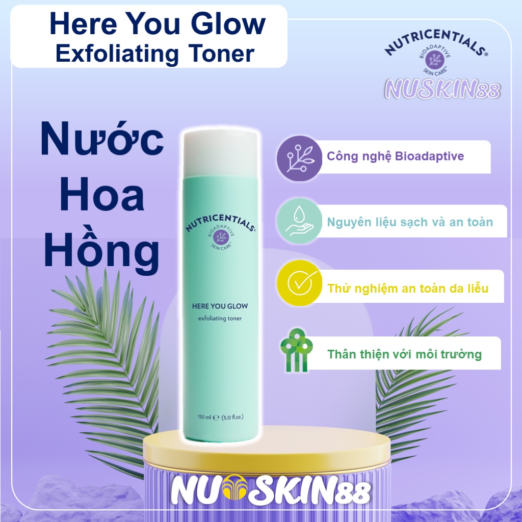 Nước Hoa Hồng Da Dầu & Da Hỗn Hợp Here You Glow Exfoliating Toner NuSkin