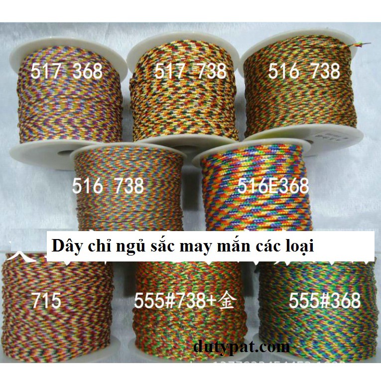 2-5met dây ngũ sắc may mắn đỏ đủ loại 581/582-size 1.6/2.5/3.2mm