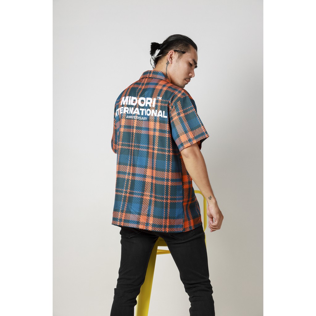 Áo Sơ Mi Unisex Hoạ Tiết Tay Ngắn Cổ Vest Thời Trang nam nữ Vải Lụa Chính hãng Local Brand Mi Midori