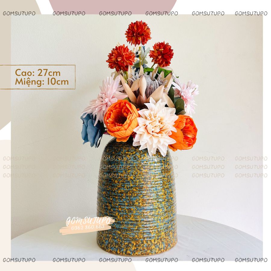 CHUÔNG Gốm Cắm Sen , Đào Tết , Tuyết Mai - Bình Hoa Gốm Trang Trí Decor - gomsutupo Bát Tràng