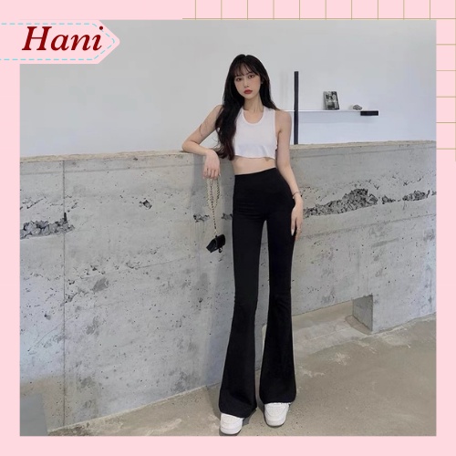 Quần ống loe legging cạp cao nhà Hani siêu háck dáng chất cotton