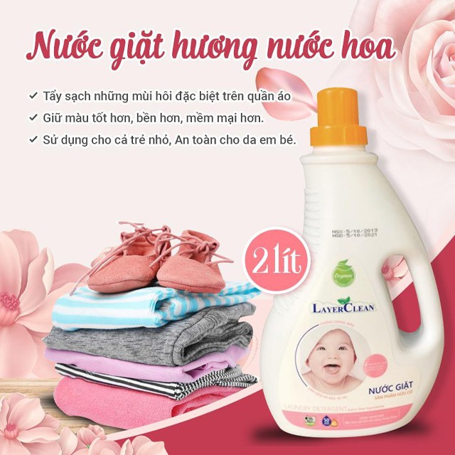 {CHÍNH HÃNG} Nước Giặt Hữu Cơ Organic Layer Clean Hương Poppy Coach Can 2L Thân Thiện Với Môi Trường An Toàn Cho Da Bé