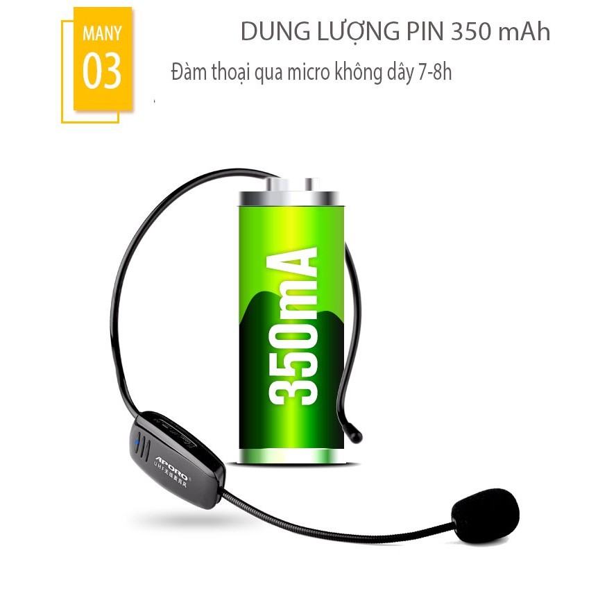 Máy trợ giảng không dây UHF 2.4G Aporo T20 Bluetooth