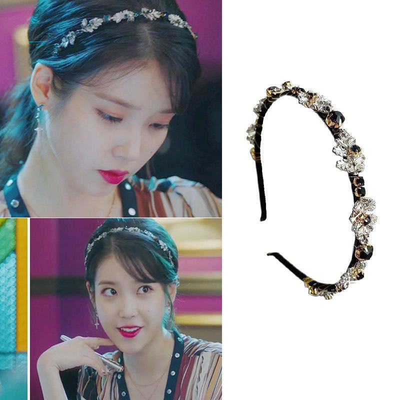 Bờm cài tóc IU đính đá nhân tạo phối hoa sang trọng dễ thương Her Accessories