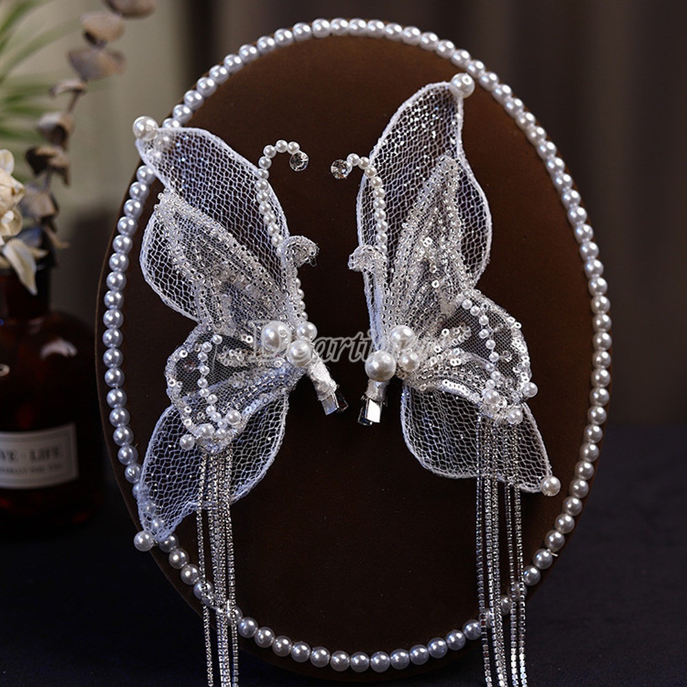 Kẹp Tóc Hình Bướm Thời Trang Cho Cô Dâu