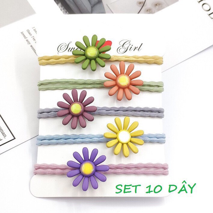 Dây cột tóc hoa cúc  Puha thời trang xinh xắn nhiều màu