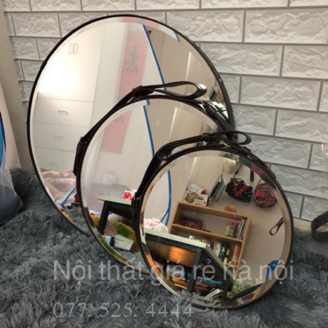 Gương tròn da bò decor d40 d50