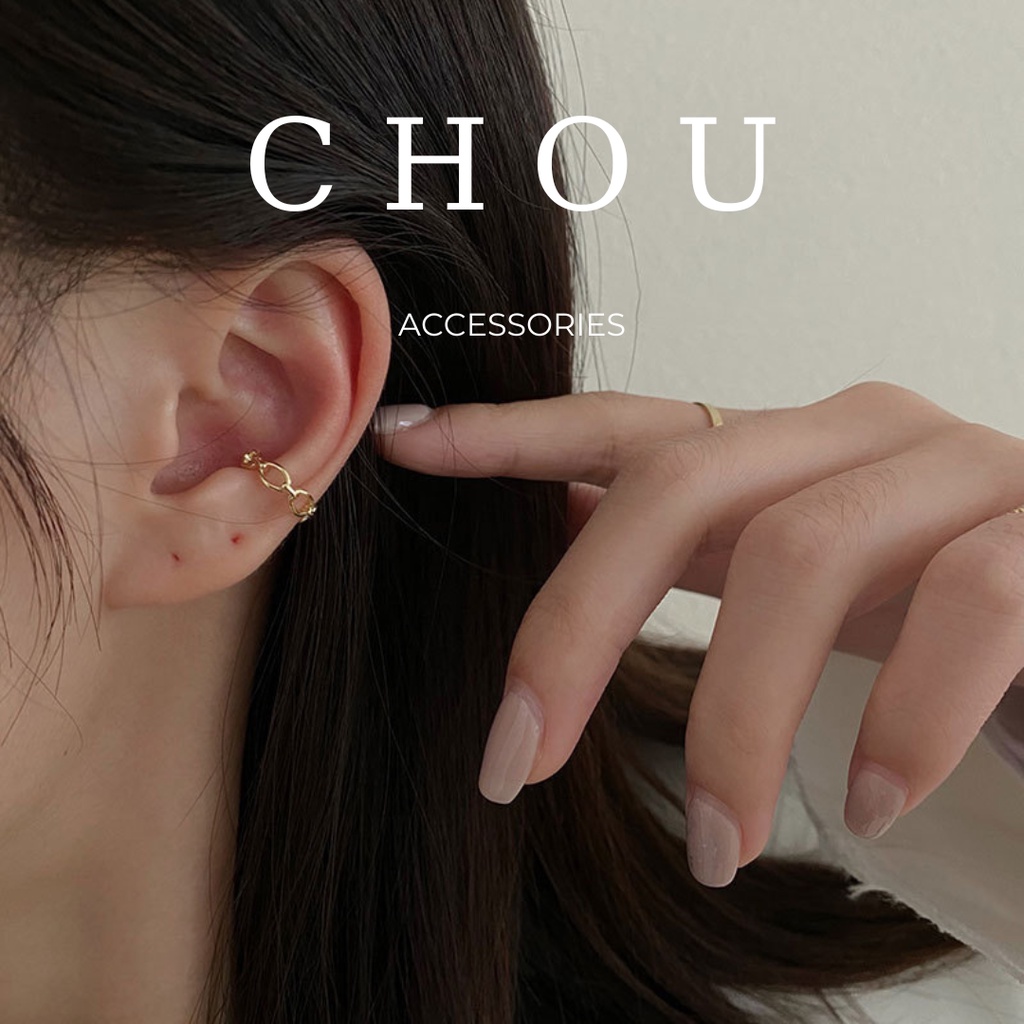 Set 3 Khuyên Kẹp Vành Tai Dáng Xích | CHOU ACCESSORIES |