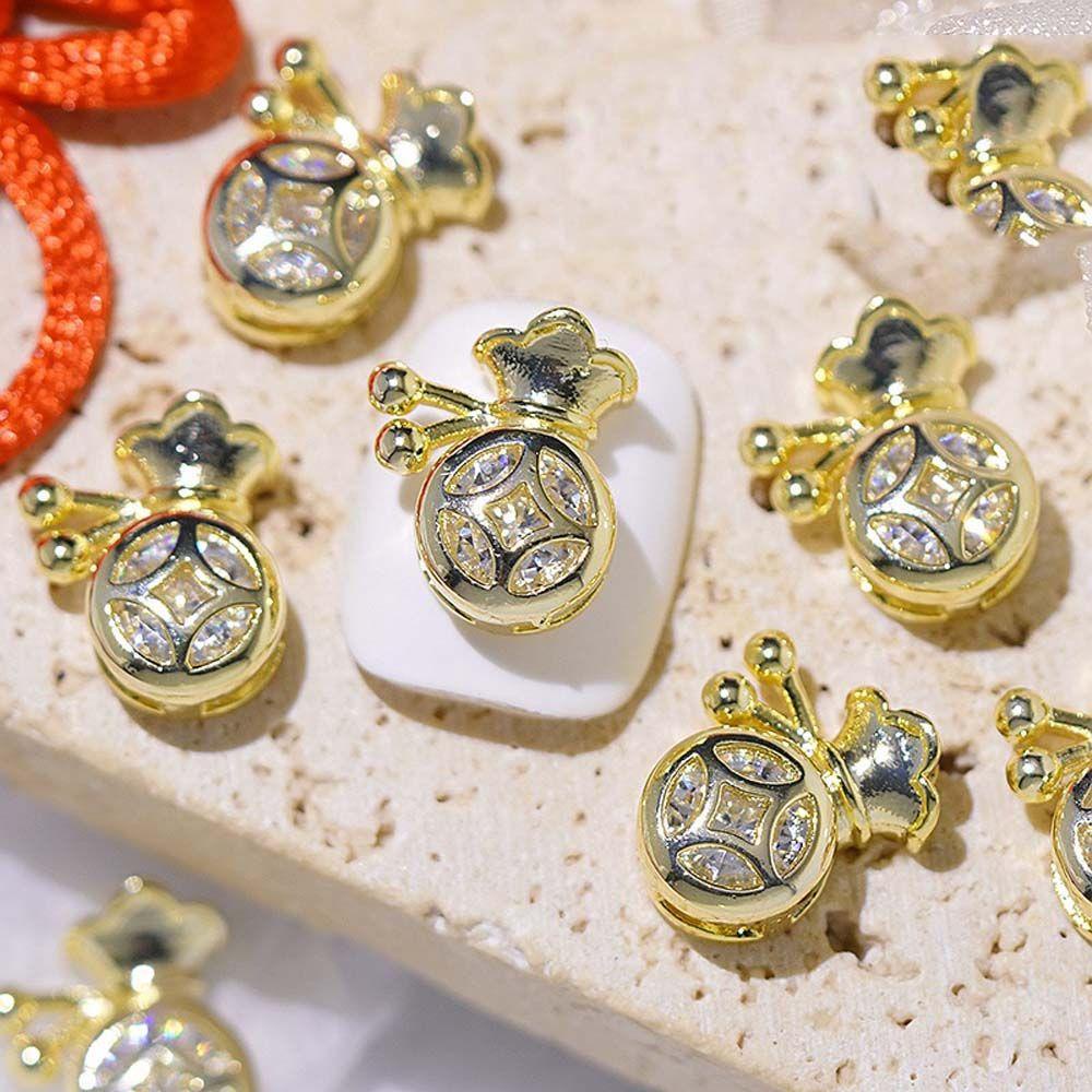 Phụ Kiện Trang Trí Móng Tay Nghệ Thuật Bằng Hợp Kim 3D Lấp Lánh