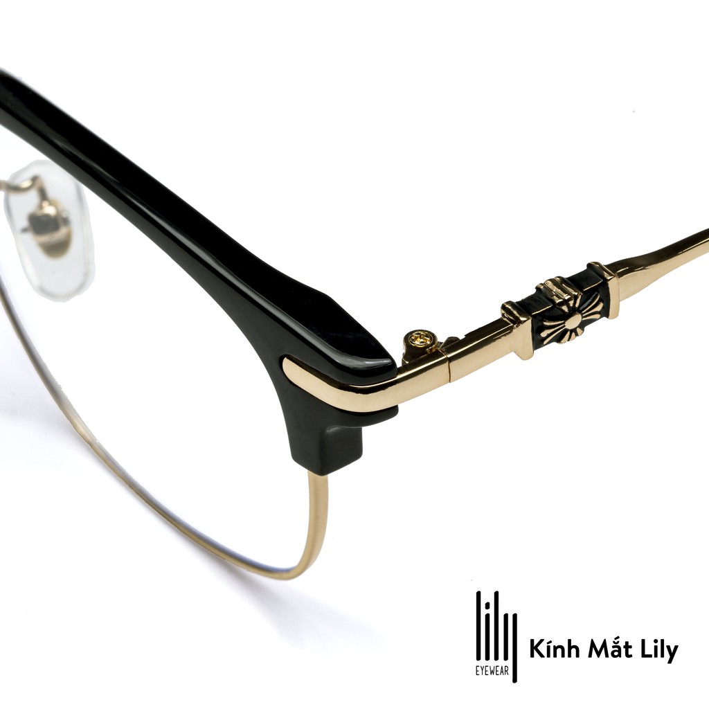 Gọng kính kim loại nam nữ Lilyeyewear mắt vuông thanh mảnh thiết kế hiện đại thời trang 6601 | BigBuy360 - bigbuy360.vn