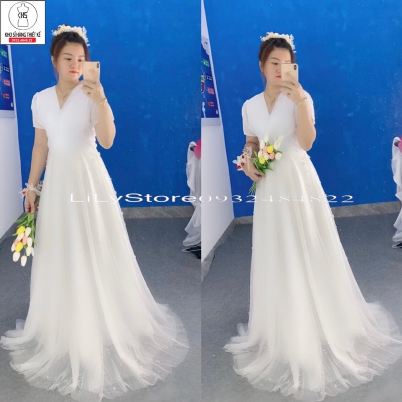 ĐẦM MAXI MẶC CƯỚI LƯỚI KIM TUYẾN MS1023y full size S/M/L/XL (ẢNH VÀ VIDEO DO CHỦ SHOP TỰ QUAY1000%)