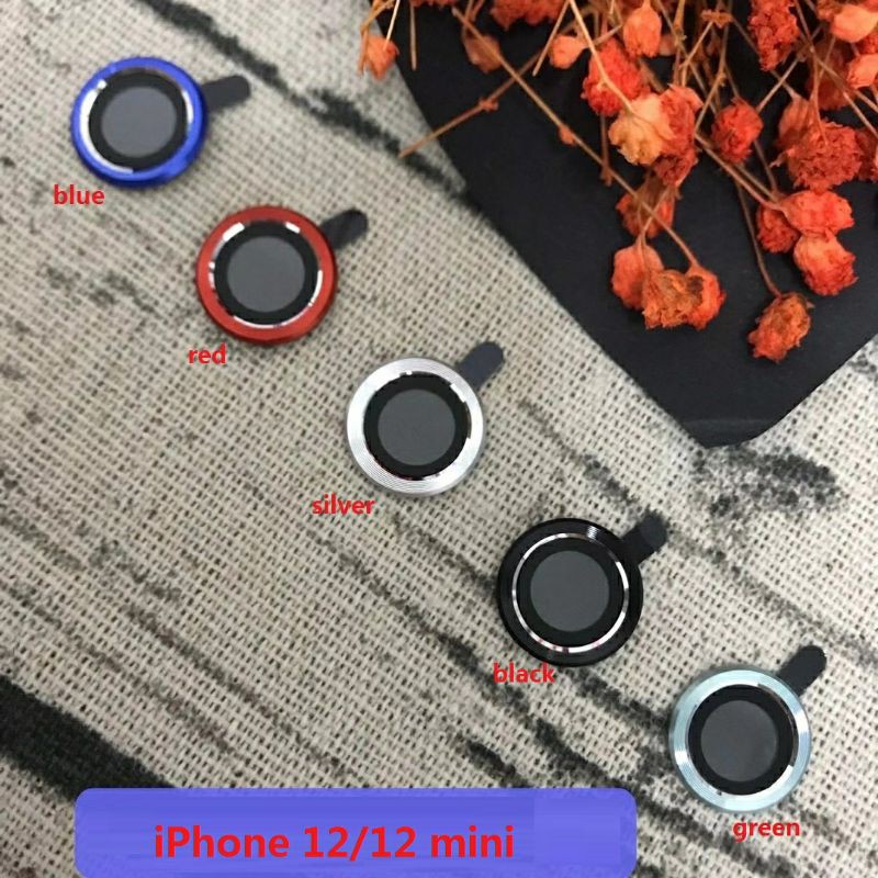 Bộ 3 mắt dán bảo vệ Camera iPhone13 Pro max, 11 12 Mini, 12, 12 Pro, 12 Pro Max 11 Pro Max kính + vành nhôm siêu đẹp