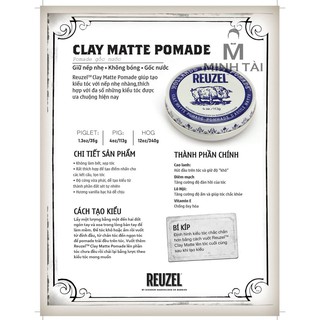 Sáp Vuốt Tóc Reuzel Matte Clay Pomade