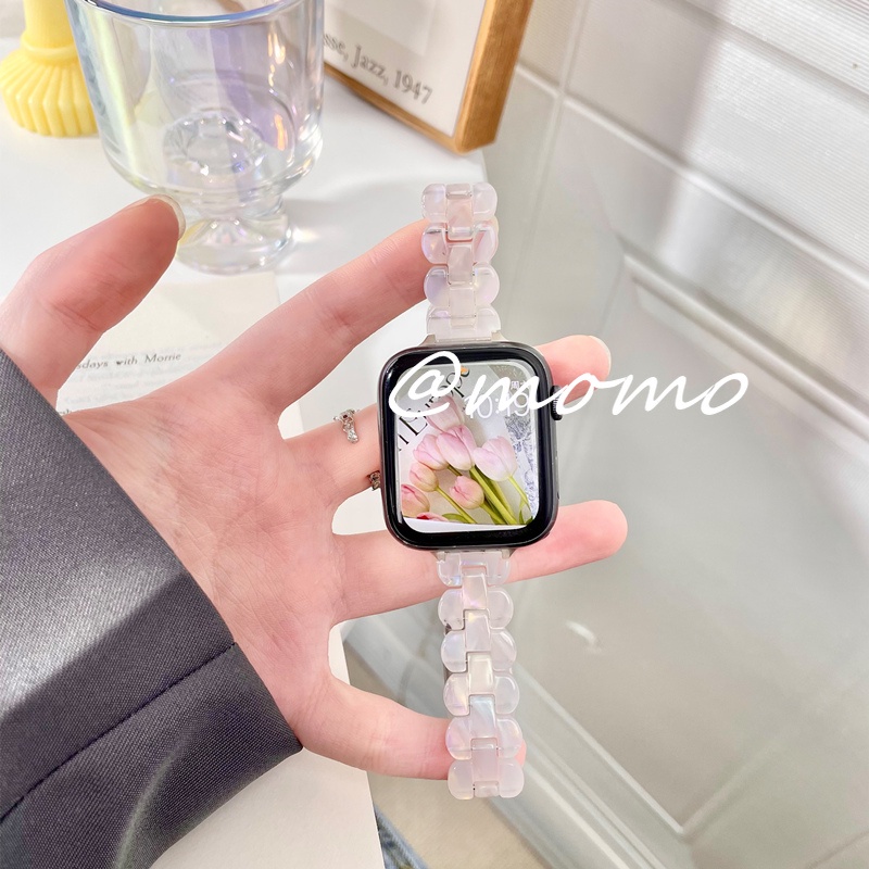Dây Đeo Đồng Hồ Bằng Resin Nhiều Màu Sang Trọng 38mm 41mm 44mm 42mm 40mm 38mm Cho AP Watch Seri 7 6 5 4 3 2 1 45mm