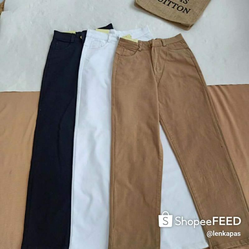 Lenkapas - Quần Ulzzang ống suông dài xăn lai bản lớn | BigBuy360 - bigbuy360.vn