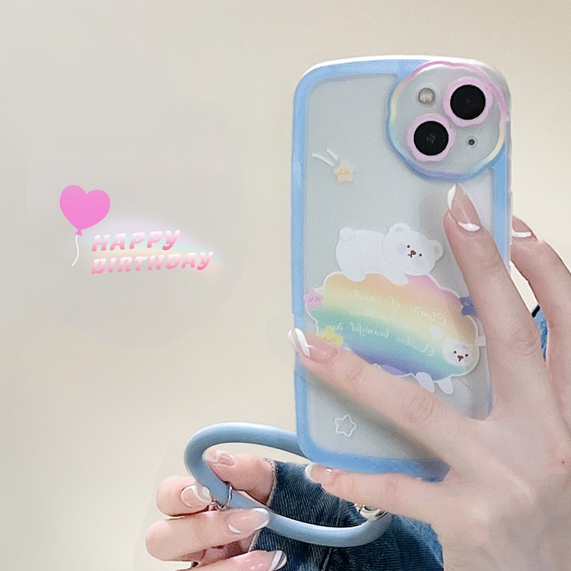 Ốp lưng iphone Ốp Điện Thoại Silicon Họa Tiết Hoa Xinh Xắn Kèm Dây Đeo Cho iPhone 13Promax iPhone14pro 78plus/X/XR// Promax/Mini Dinuo case