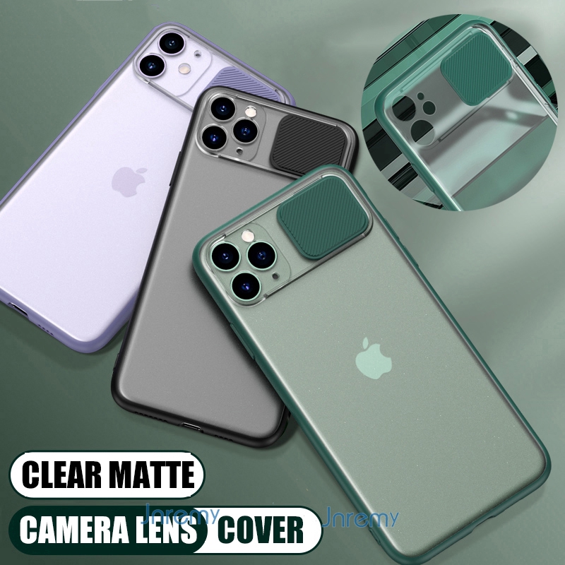 Ốp lưng TPU có nắp trượt bảo vệ camera cho iPhone 12 7 8plus X XR XS XSMax 11 11Pro 11ProMax