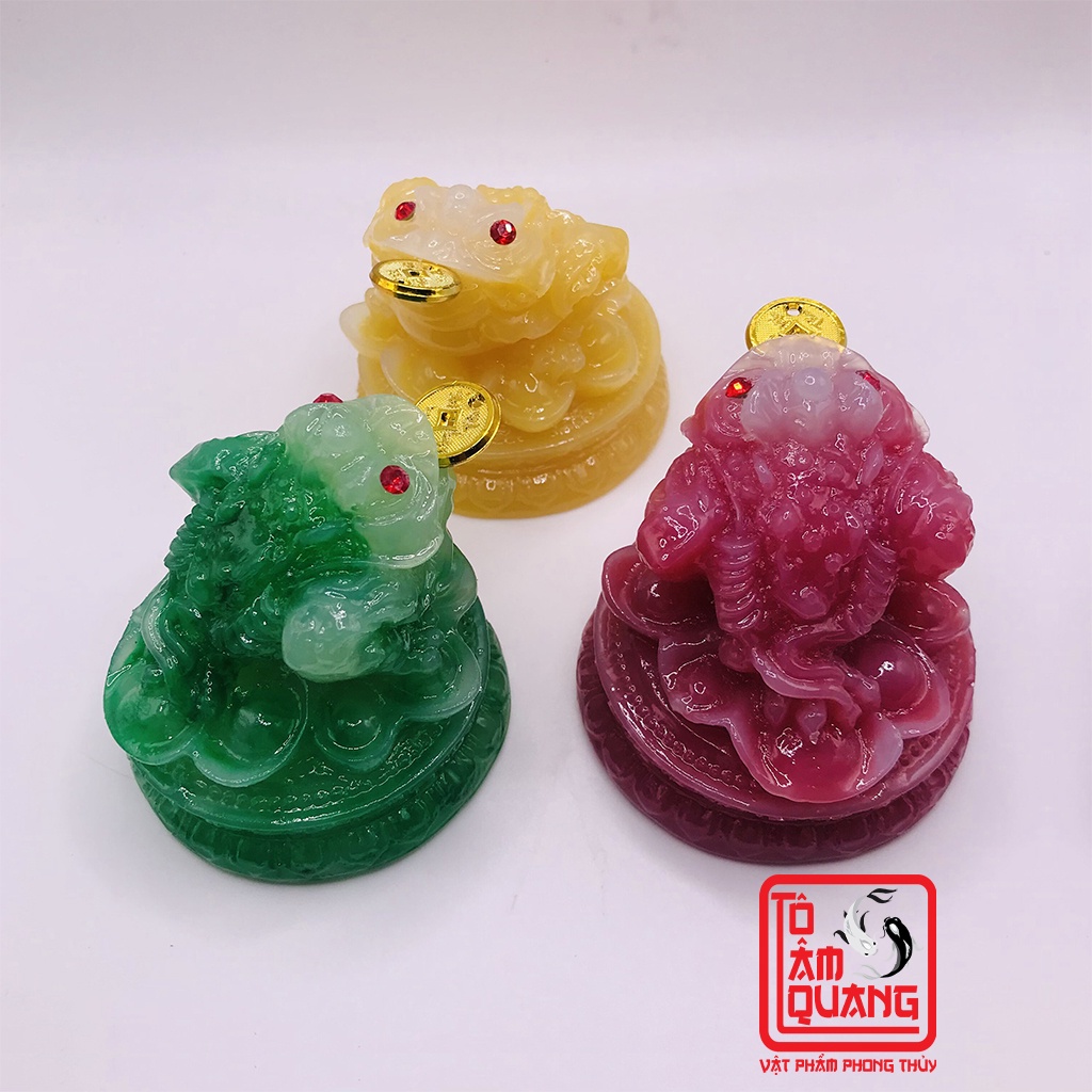 Tượng phong thủy cóc ngậm tiền vàng thiềm thừ để bàn thờ thần tài may mắn tài lộc- TÔ TÂM QUANG