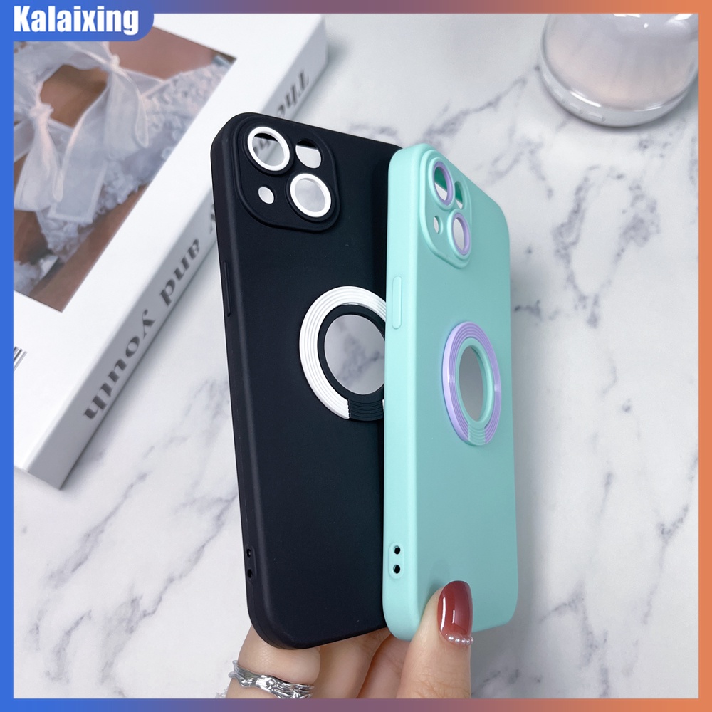Ốp Điện Thoại Mềm Màu Macaron Có Giá Đỡ Ẩn Cho iPhone 13 Pro Max 12 Pro 11 Pro Max X Xs Max Xr