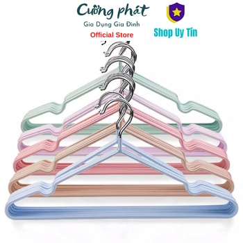 Set 5 móc áo quần inox dày cao cấp bọc nhựa chống bay hằn quần áo size trẻ em