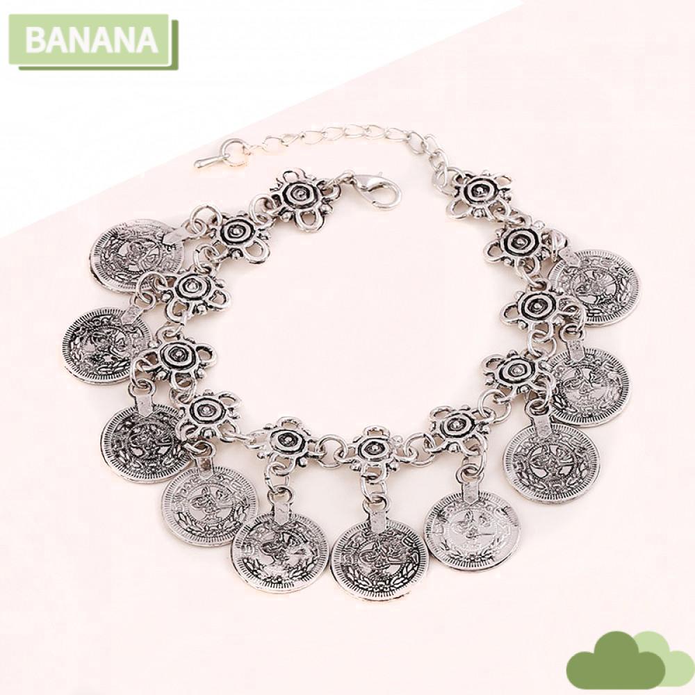 Banana1 Đồng Xu Lắc Chân Phụ Nữ Dép Thổ Nhĩ Kỳ Bohemian