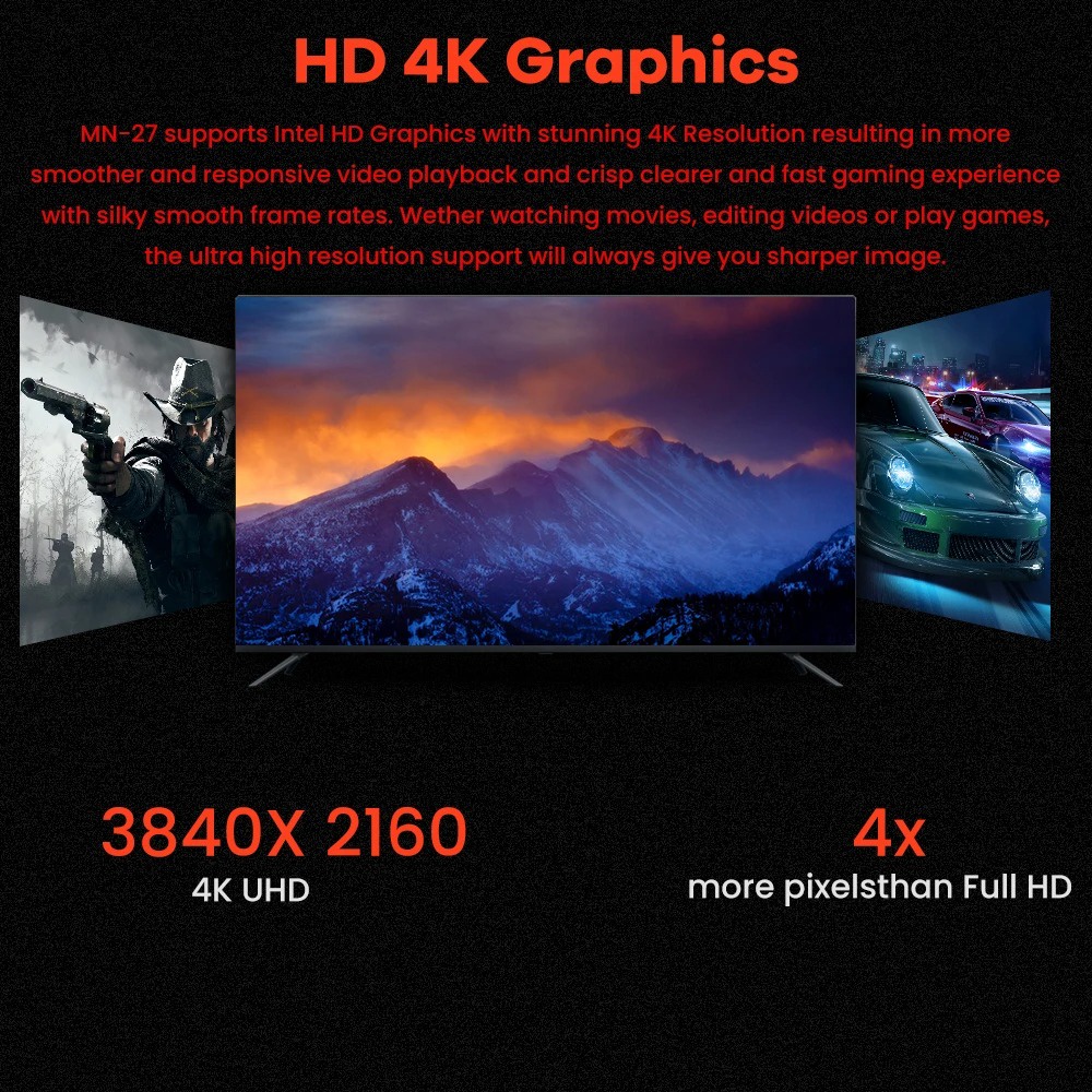 Mini PC Máy tính để bàn TBOOK MN27 AMD Ryzen7 2700U 2.4GHz đến 3.3GHz 8GB DDR4 256GB NVME SSD Radeon Vega 10 Graphics | BigBuy360 - bigbuy360.vn