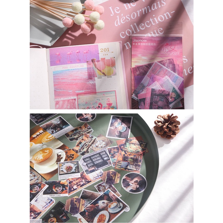 Enjoymore✨ Set 40 Miếng Dán Phong cách Instagram Trang Trí Sổ Kế Hoạch Bộ Washi Sticker