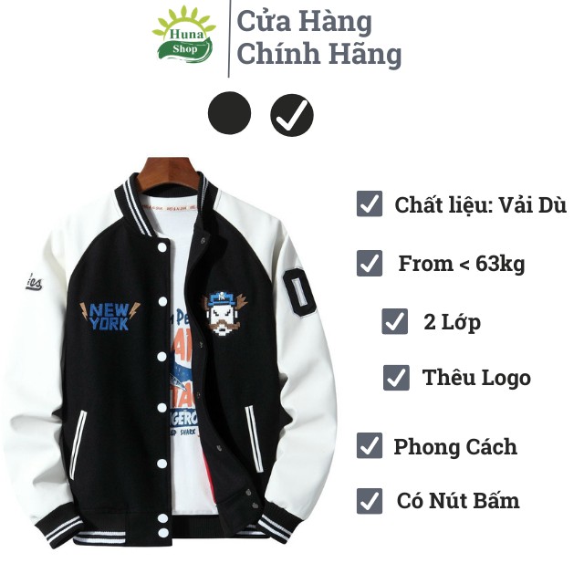 Áo Khoác Dù Bomber 2 Lớp Thêu Logo Cá Tính, Có Nút Bấm, Phong Cách Đặc Biệt, Phối Hợp Được Với Nhiều Đồ