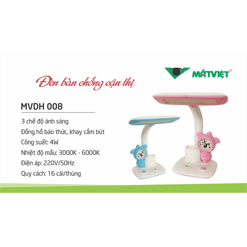 [Hàng đẹp] Đèn học để bàn, đèn học chống cận Mắt Việt 3 chế độ ánh sáng - VPP THIÊN ÁI