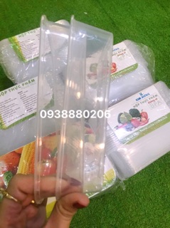 Combo 10 Hộp nhựa đựng thực phẩm, Hộp nhựa chữ nhật dùng 1 lần