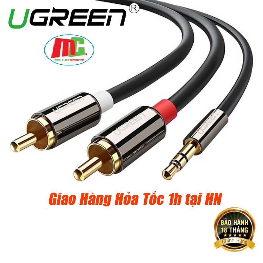 Dây Loa 3.5mm Sang 2 Đầu AV UGREEN 10583 10584 10590 10591 (Dài 1,5m 2m 3m 5m)