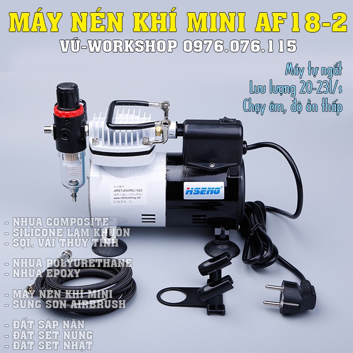 Máy nén khí mini AF 18-02 chuyên dụng cho Airbrush Rẻ nhất Shopee