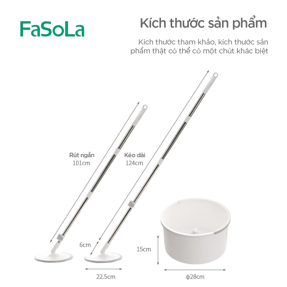 Bộ lau nhà xoay 360 độ mẫu mới 2022 FASOLA FSLYF-153