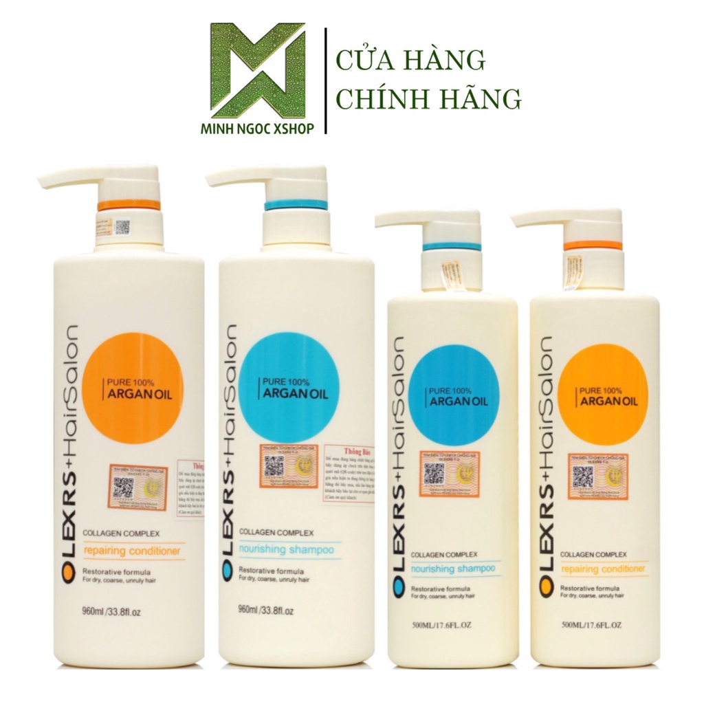 Cặp dầu gội xả Olexrs Hair Salon 500ml - 960ml, phục hồi chống rụng kích mọc tóc