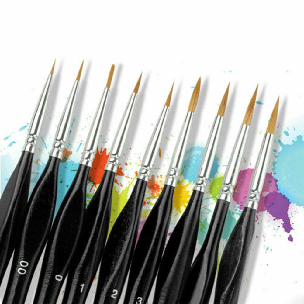 Set 9 Cọ Vẽ Tranh Sơn Dầu Bằng Acrylic Màu Đen