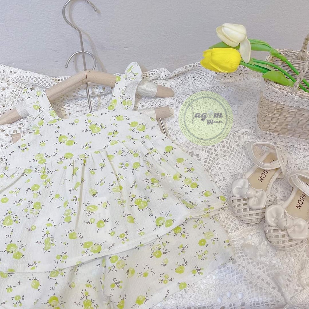 Bộ hai dây tay cánh tiên chất đũi xốp mềm, mát cho bé gái mùa hè mẫu mới 2022 - Lagim House